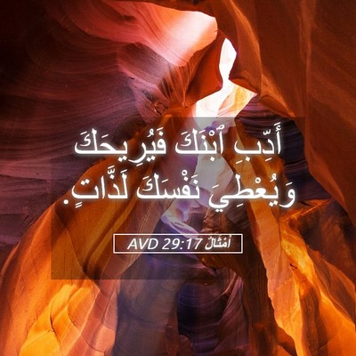 Picture 05 - أَمْثَالٌ 29:17 AVD - أَدِّبِ ٱبْنَكَ - Bible Verse Picture