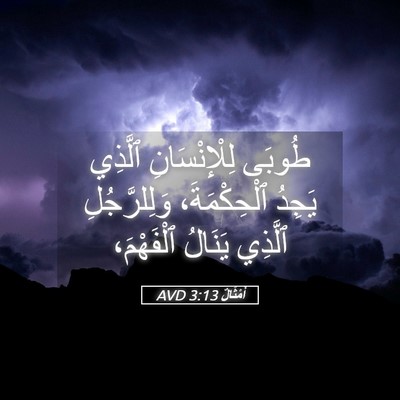 Picture 05 - أَمْثَالٌ 3:13 AVD - طُوبَى لِلْإِنْسَانِ - Bible Verse Picture