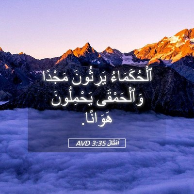 Picture 05 - أَمْثَالٌ 3:35 AVD - ٱلْحُكَمَاءُ يَرِثُونَ - Bible Verse Picture