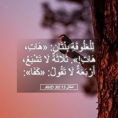 Picture 05 - أَمْثَالٌ 30:15 AVD - لِلْعَلُوقَةِ بِنْتَانِ: - Bible Verse Picture