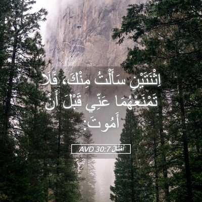 Picture 05 - أَمْثَالٌ 30:7 AVD - اِثْنَتَيْنِ سَأَلْتُ - Bible Verse Picture