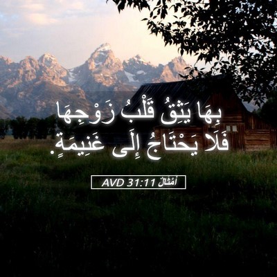 Picture 05 - أَمْثَالٌ 31:11 AVD - بِهَا يَثِقُ قَلْبُ - Bible Verse Picture