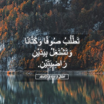 Picture 05 - أَمْثَالٌ 31:13 AVD - تَطْلُبُ صُوفًا - Bible Verse Picture