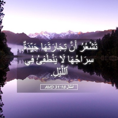 Picture 05 - أَمْثَالٌ 31:18 AVD - تَشْعُرُ أَنَّ - Bible Verse Picture
