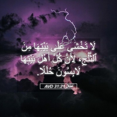 Picture 05 - أَمْثَالٌ 31:21 AVD - لَا تَخْشَى عَلَى - Bible Verse Picture
