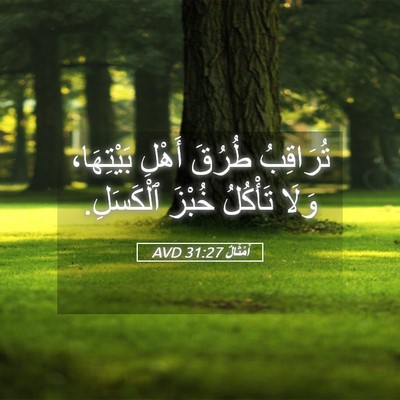 Picture 05 - أَمْثَالٌ 31:27 AVD - تُرَاقِبُ طُرُقَ أَهْلِ - Bible Verse Picture