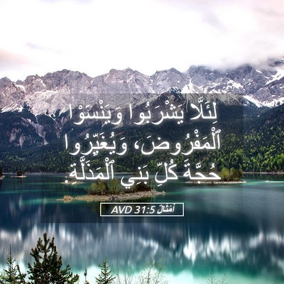 Picture 05 - أَمْثَالٌ 31:5 AVD - لِئَلَّا يَشْرَبُوا - Bible Verse Picture