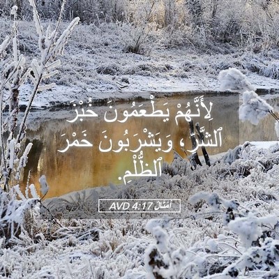 Picture 05 - أَمْثَالٌ 4:17 AVD - لِأَنَّهُمْ يَطْعَمُونَ - Bible Verse Picture