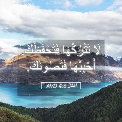 Picture 05 - أَمْثَالٌ 4:6 AVD - لَا تَتْرُكْهَا - Bible Verse Picture
