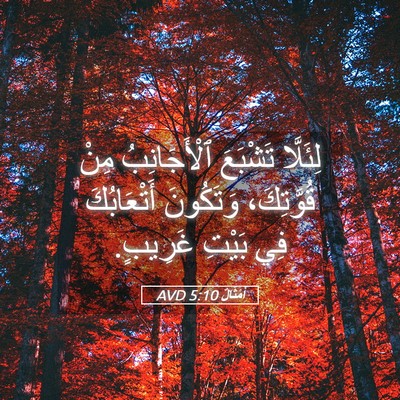 Picture 05 - أَمْثَالٌ 5:10 AVD - لِئَلَّا تَشْبَعَ - Bible Verse Picture