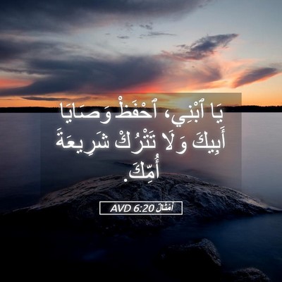 Picture 05 - أَمْثَالٌ 6:20 AVD - يَا ٱبْنِي، ٱحْفَظْ - Bible Verse Picture