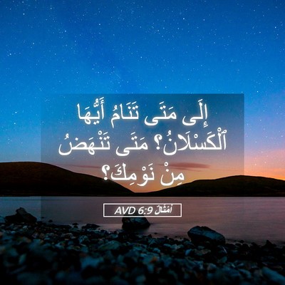 Picture 05 - أَمْثَالٌ 6:9 AVD - إِلَى مَتَى تَنَامُ - Bible Verse Picture