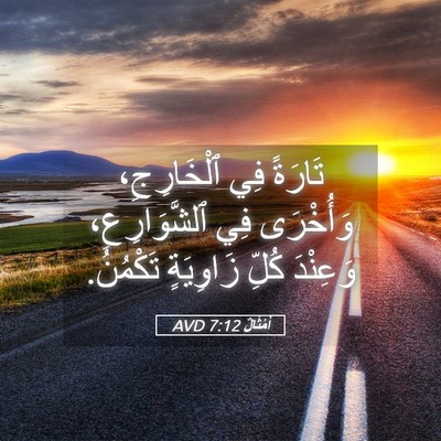 Picture 05 - أَمْثَالٌ 7:12 AVD - تَارَةً فِي ٱلْخَارِجِ، - Bible Verse Picture