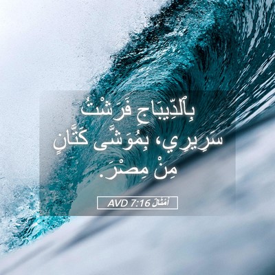 Picture 05 - أَمْثَالٌ 7:16 AVD - بِٱلدِّيبَاجِ فَرَشْتُ - Bible Verse Picture