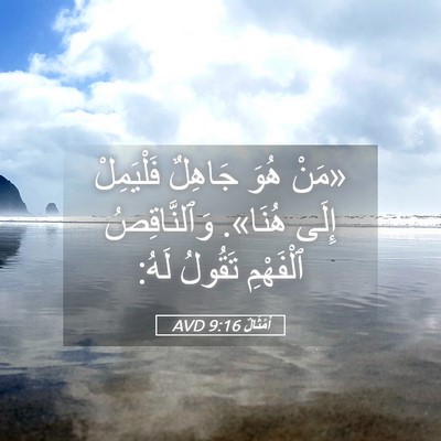 Picture 05 - أَمْثَالٌ 9:16 AVD - «مَنْ هُوَ جَاهِلٌ - Bible Verse Picture