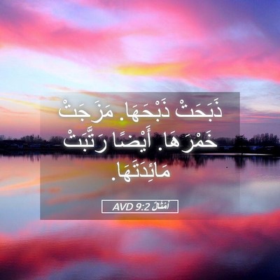 Picture 05 - أَمْثَالٌ 9:2 AVD - ذَبَحَتْ ذَبْحَهَا. - Bible Verse Picture