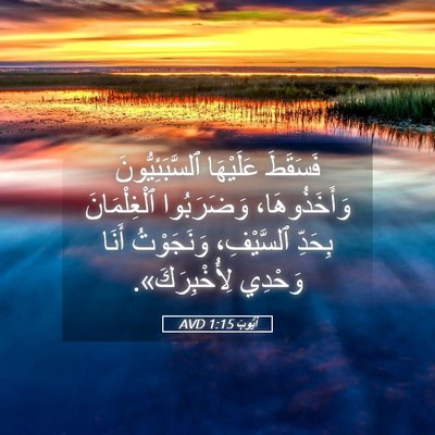 Picture 05 - أَيُّوبَ 1:15 AVD - فَسَقَطَ عَلَيْهَا - Bible Verse Picture