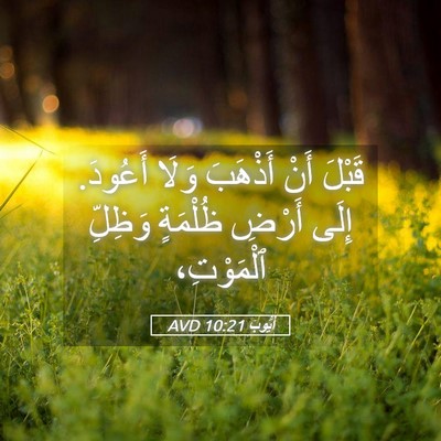 Picture 05 - أَيُّوبَ 10:21 AVD - قَبْلَ أَنْ أَذْهَبَ وَلَا - Bible Verse Picture