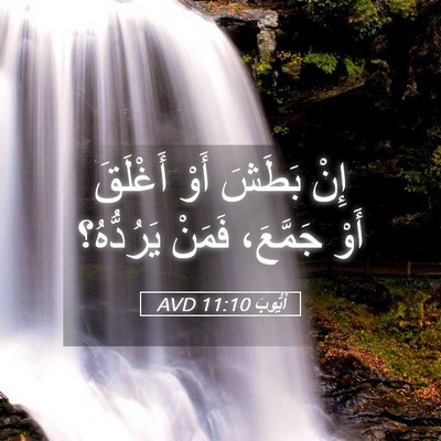 Picture 05 - أَيُّوبَ 11:10 AVD - إِنْ بَطَشَ أَوْ أَغْلَقَ - Bible Verse Picture