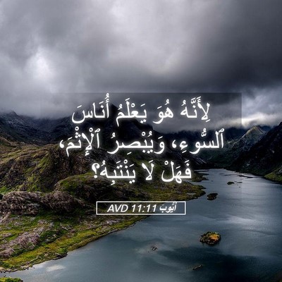 Picture 05 - أَيُّوبَ 11:11 AVD - لِأَنَّهُ هُوَ يَعْلَمُ - Bible Verse Picture