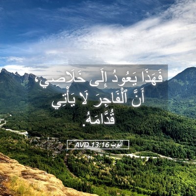 Picture 05 - أَيُّوبَ 13:16 AVD - فَهَذَا يَعُودُ إِلَى - Bible Verse Picture