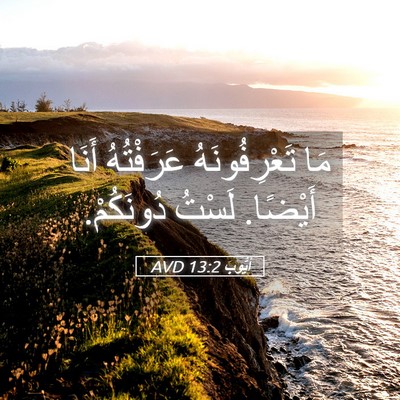 Picture 05 - أَيُّوبَ 13:2 AVD - مَا تَعْرِفُونَهُ - Bible Verse Picture
