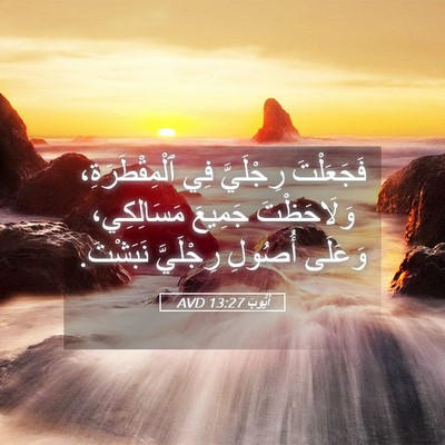 Picture 05 - أَيُّوبَ 13:27 AVD - فَجَعَلْتَ رِجْلَيَّ فِي - Bible Verse Picture