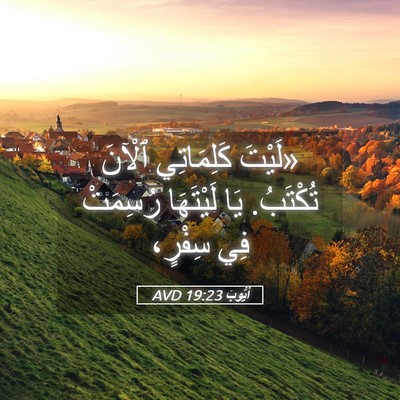 Picture 05 - أَيُّوبَ 19:23 AVD - «لَيْتَ كَلِمَاتِي ٱلْآنَ - Bible Verse Picture