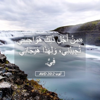 Picture 05 - أَيُّوبَ 20:2 AVD - «مِنْ أَجْلِ ذَلِكَ - Bible Verse Picture