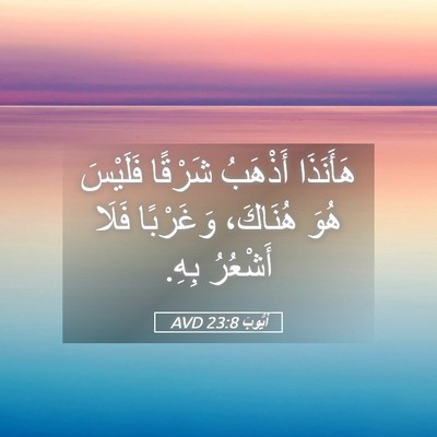Picture 05 - أَيُّوبَ 23:8 AVD - هَأَنَذَا أَذْهَبُ - Bible Verse Picture