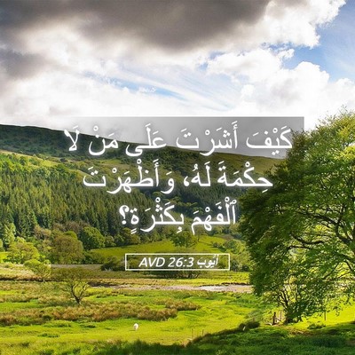 Picture 05 - أَيُّوبَ 26:3 AVD - كَيْفَ أَشَرْتَ عَلَى مَنْ - Bible Verse Picture