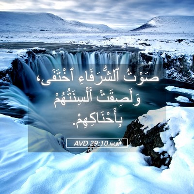 Picture 05 - أَيُّوبَ 29:10 AVD - صَوْتُ ٱلشُّرَفَاءِ - Bible Verse Picture