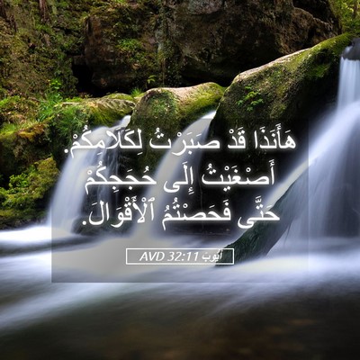 Picture 05 - أَيُّوبَ 32:11 AVD - هَأَنَذَا قَدْ صَبَرْتُ - Bible Verse Picture