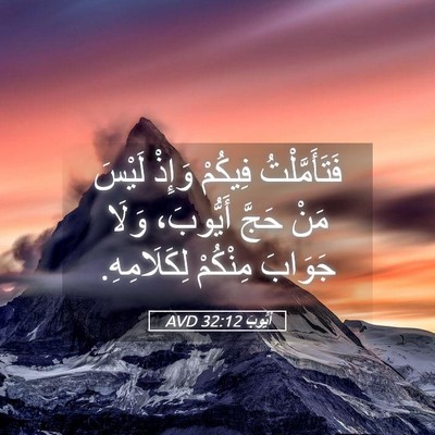 Picture 05 - أَيُّوبَ 32:12 AVD - فَتَأَمَّلْتُ فِيكُمْ - Bible Verse Picture
