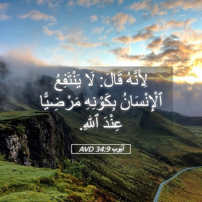 Picture 05 - أَيُّوبَ 34:9 AVD - لِأَنَّهُ قَالَ: لَا - Bible Verse Picture