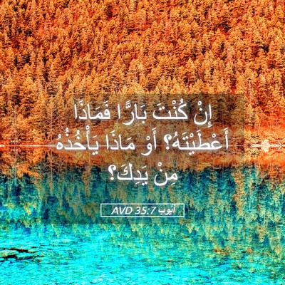 Picture 05 - أَيُّوبَ 35:7 AVD - إِنْ كُنْتَ بَارًّا - Bible Verse Picture