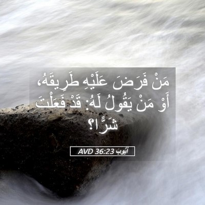 Picture 05 - أَيُّوبَ 36:23 AVD - مَنْ فَرَضَ عَلَيْهِ - Bible Verse Picture