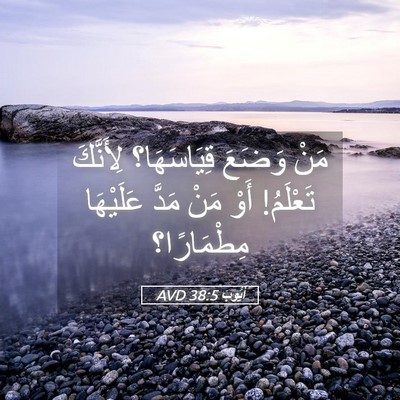 Picture 05 - أَيُّوبَ 38:5 AVD - مَنْ وَضَعَ قِيَاسَهَا؟ - Bible Verse Picture