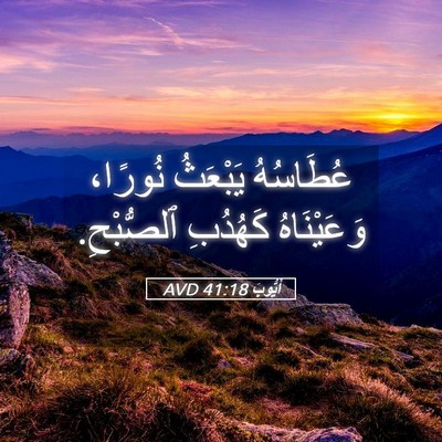 Picture 05 - أَيُّوبَ 41:18 AVD - عُطَاسُهُ يَبْعَثُ - Bible Verse Picture