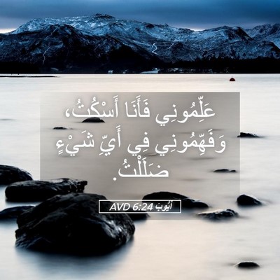 Picture 05 - أَيُّوبَ 6:24 AVD - عَلِّمُونِي فَأَنَا - Bible Verse Picture
