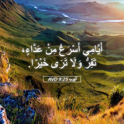 Picture 05 - أَيُّوبَ 9:25 AVD - أَيَّامِي أَسْرَعُ مِنْ - Bible Verse Picture