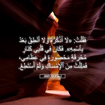 Picture 05 - إِرْمِيَا 20:9 AVD - فَقُلْتُ: «لَا أَذْكُرُهُ - Bible Verse Picture