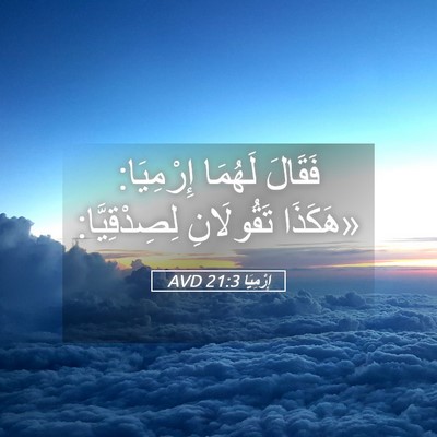 Picture 05 - إِرْمِيَا 21:3 AVD - فَقَالَ لَهُمَا إِرْمِيَا: - Bible Verse Picture