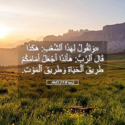 Picture 05 - إِرْمِيَا 21:8 AVD - «وَتَقُولُ لِهَذَا - Bible Verse Picture