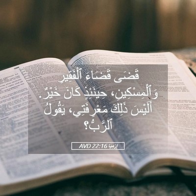 Picture 05 - إِرْمِيَا 22:16 AVD - قَضَى قَضَاءَ ٱلْفَقِيرِ - Bible Verse Picture