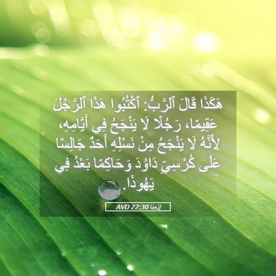 Picture 05 - إِرْمِيَا 22:30 AVD - هَكَذَا قَالَ ٱلرَّبُّ: - Bible Verse Picture