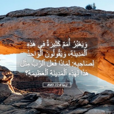 Picture 05 - إِرْمِيَا 22:8 AVD - وَيَعْبُرُ أُمَمٌ - Bible Verse Picture