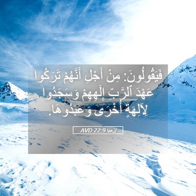 Picture 05 - إِرْمِيَا 22:9 AVD - فَيَقُولُونَ: مِنْ أَجْلِ - Bible Verse Picture