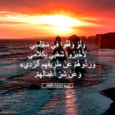 Picture 05 - إِرْمِيَا 23:22 AVD - وَلَوْ وَقَفُوا فِي - Bible Verse Picture