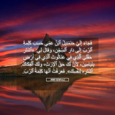 Picture 05 - إِرْمِيَا 32:8 AVD - فَجَاءَ إِلَيَّ - Bible Verse Picture